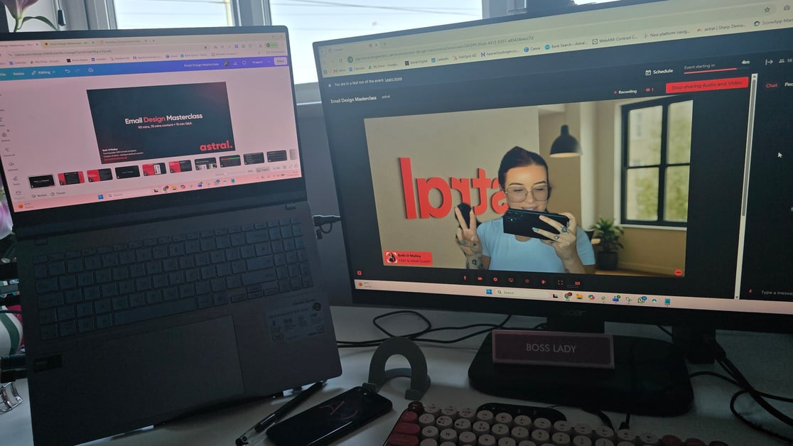 A cute pic right before I went live with the design masterclass