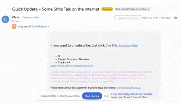 A very different B2C email, check it out.