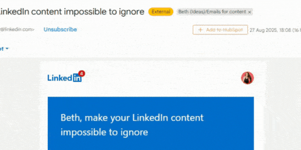 This is a GIF of Linkedin's terrible, terrible email 