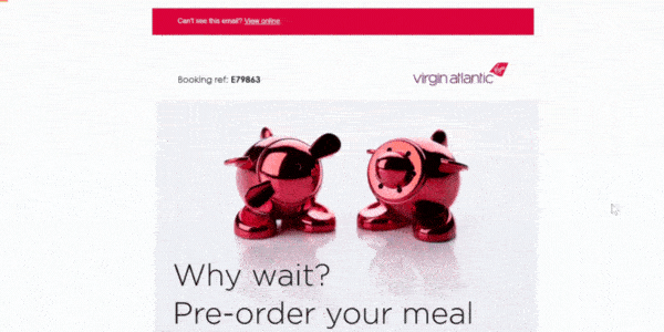 Virgin Atlantic's emails were great & this is just one example