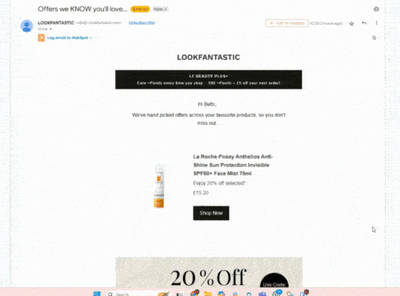 Hyper personalisation gone wrong by LOOKFANTASTIC