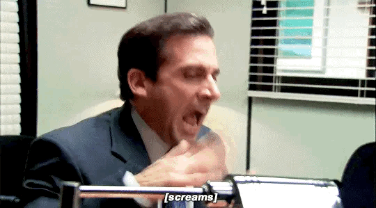 I've officially lost it...this is Michael Scott screaming lol
